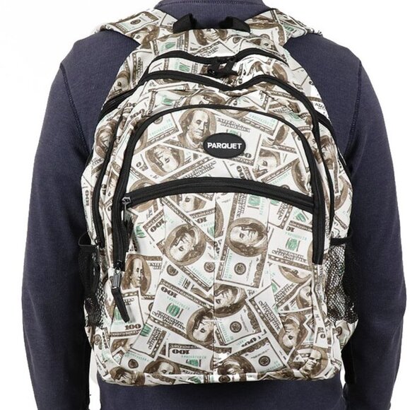 One Hundred Dollar Bill - Money Print Theme - Benjamin - Backpack- NWT - Picture 1 of 6